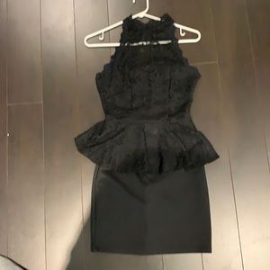 High neck lace top dress